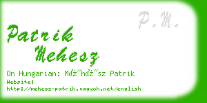 patrik mehesz business card